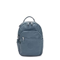 Kipling 여성용 서울 스몰 백팩 내구성 태블릿 슬리브가 있는 패딩 처리된 숄더 스트랩 스쿨백 브라이트 메탈릭 원 사이즈