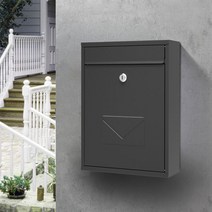 벽걸이 우체통 전원주택 철재 우편함 우편물수취함 주택 편지함 인테리어 소품 잠금, 024 검은 봉투 열쇠 잠금