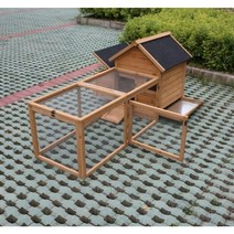 동물농장 마당 닭장 토끼 오리 강아지 고양이 별장 투명 하우스 House-03, 초대형, L 우드 (180x90x79cm)