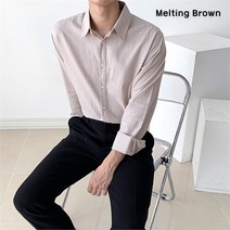 [로즈블로썸] [멜팅브라운] 남자 코튼 린넨 셔츠 남성 가을 셔츠 (9077355)