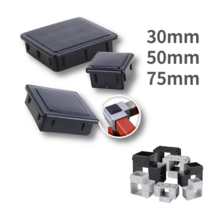 철물점 사각 파이프 연결 마감캡 마개 뚜껑 조인트 선반 진열대 작업대 정자 파고라 인테리어, 각파이프 마감캡 50 4개