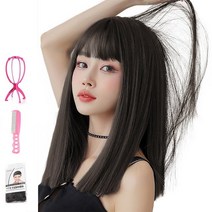 가발위드 모던데이 통가발 + 가발걸이 + 가발전용빗 + 가발망세트, 1세트, 네추럴블랙