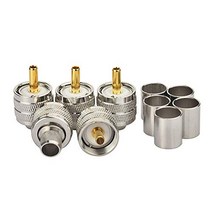 wlaniot PL-259 Connectors Crimp PL 259 UHF Male Plug RF Coaxial Connector for LMR400 RG8 9913 RG214, 1