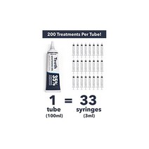 Advance＋ Teeth Whitening Gel Refill 200＋ Uses No Sensitivity 35％ Carbamide Peroxide 100ml (1 Tube = 33 Syringes!) Compatible with All Whitening Kits F