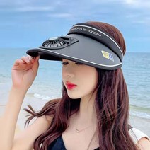 여름 여성 스포츠 선캡 빈티지 자외선 차단 비치 썬캡 아웃도어 얼굴 가리개 선풍기 모자