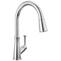 Delta Faucet Westville 브러시드 니켈 주방 수도꼭지 풀다운 스프레이어가 있는 싱크 싱크대용 마그네틱 도킹 스프레이 헤드 북극 스테인리스 9110-AR-DST, Chrome