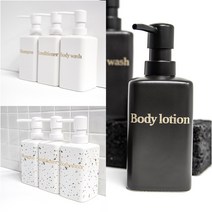 홈스토킹 욕실 디스펜서 화이트 골드 370ml 사각 도자기 샴푸통, 사각 화이트 골드 370ml, CONDITIONER, 1개