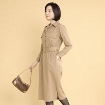 애비뉴투지 엄마옷 바바리 셔츠 허리벨트 여성 봄 가을 긴팔 트렌치 롱 원피스 O01230 50대 60대 중년여성