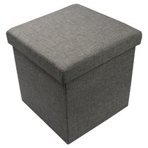 블루밍홈 혼접이식 1인 수납 간이 보조 의자 스툴, 38*38 라이트그레이_싱글