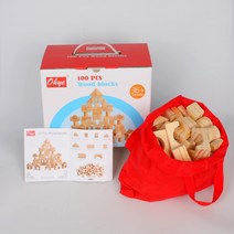캐보트 우드블록 나무블록원목블록 100조각블럭 소마교구 교구 유아블럭 유치원교구