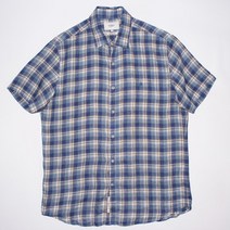 2125.올젠 체크패턴 린넨 반팔 남방셔츠/정품/남성