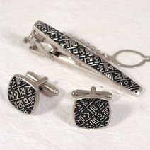 말랑문방구_카라빈카 실버넥타이핀 커프스set-훈민정음#말랑S+orEa＃