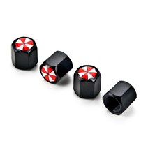 자동차부품 4X Umbrella Corporation 금속 자동차 휠 타이어 밸브 캡 커버 포드 포커스 2 3 Fiesta ST RS M, 02 Black, 02 Black