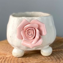 다육맘 수제화분 다육화분 도향#327, 핑크