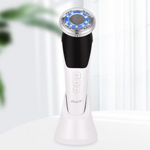 CkeyiN 갈바닉 RF 고주파 얼굴 마사지기 EMS 저주파 미용기기 LED 피부관리, 흰눈색, MR479A-CP