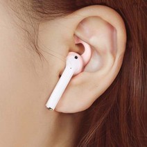 에어팟 귀걸이 실리콘 이어팁 이어캡 아이팟 빠짐 고정 흘러내림 이어후크 이어훅, 화이트