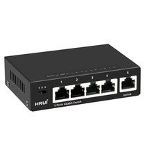 kuwfi 5 포트 기가비트 스위치 rj45 lan 허브전이중 또는 반이중 교환 미니 10101000mbps 데스크탑 고속 이더넷 스위치, 검은색