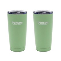 벤슨 대용량 커피 텀블러 1+1 세트, 그린-미디엄 600ml, 그린-미디엄 600ml