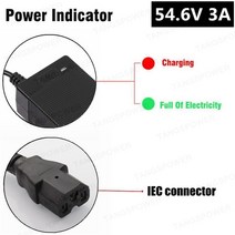 전기자전거충전기 TANGSPOWER 리튬 배터리 충전기 54.6V 3A 전기 자전거 13S 48V 이온 팩, 06 3P Plug_04 AU