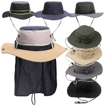 빅사이즈 대두 등산 모자 정글모 낚시 부니햇 나까오리, 배색 부니햇+햇빛가림막, 블랙