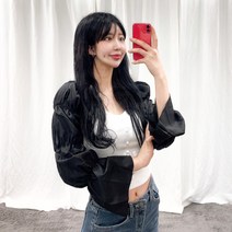 VANANA2 페미닌 여성 셔링 배색 블라우스 니트