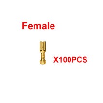 100Pcs 2.8mm 6.3mm 플매트 카펫 러그 봄 여성 남성 스페이드 콜드 크림프 터미널 커넥터 자동차 스피커 전, 01 Gold-Female_03 6.3mm