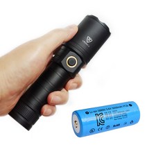 브론코 LED 손전등 후레쉬 줌 라이트 XHP70 배터리26650 포함