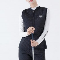 가볍고 따뜻한 골프 블랙 화이트 패션룩 여성 퀄팅 조끼 필드