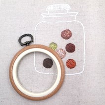 (당일출고)프랑스자수 플라스틱 수틀-우드색상 7cm 악세사리 자수용 미니수틀/ 자수고무수틀, 1개