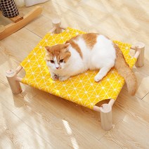 디지펫 원목 강아지 고양이 해먹 침대, 사각침대형, 알파카