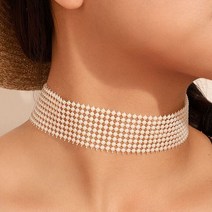 일호장신구 진주 넓은 포인트 초커 초커목걸이