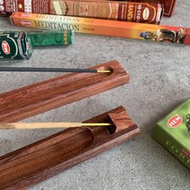 인센스스틱홀더 향받침대 로즈우드 원목 각도조절 챔버 버너 스틱 버너 홀더 로즈 인센스 각도조절