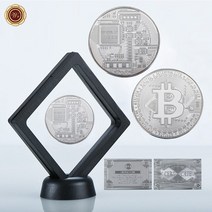 기념주화 비트코인선물 모형소품비트코인 비트 코인 도게코인 라이트코인 리플 이더리움 금도금 기념 컬렉, 홀더가 있는 코인 15