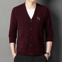 사랑 2022 봄 새로운 남성 니트 모직 스웨터 패션 V-Neck 솔리드 컬러 니트 싱글 브레스트 카디건 재킷 남성복