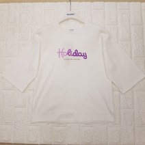 [에꼴리에] 21년 여름신상품 **50% 세일** 선판매! **빠른배송** 주니어 여아용 심플 단정한 스타일의 받쳐입기 좋은 편안하고 시원하며 활동적인 홀리데이 레터링 7부소매티
