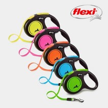 플렉시 뉴 클래식 네온 자동줄 리드줄 테이프 타입 S/M 소형견 중형견 대형견 Flexi 리쉬, 블루