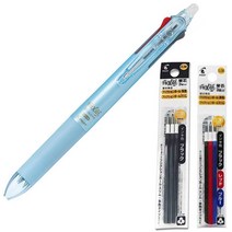 파이롯트 지워지는 볼펜 프릭션3색 0.38mm 세트, 3색 0.38 파스텔블루1개+리필(흑1+혼합1개)