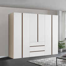 솜씨방가구 로즈모던 2400 장롱세트(이단봉장 + 서랍옷장 + 이불장), 카키화이트, 옷장1+서랍옷장1+이불장1