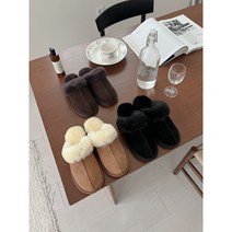 [브라우니 핫팩방한슈즈 225-250 슬리퍼] 폭신 따뜻 찐 소가죽 블랙 베이지 브라운 릴스 부산 울산 대구 카페 데이트 주말룩 패션 계정 winter shoes리얼양털 2.8cm
