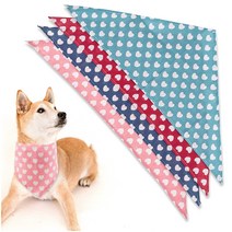 Kalevel 애완동물 턱받이 스카프 삼각형 수건 목도리 목수건 반다나 케이프 침수건 하트 팬터 체크 팬터 애견 머플러 넥타이 헤어밴드 세트 펫 장식품 침받이 넥워머 넥커버, 하트 패턴
