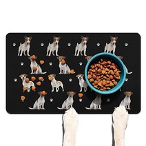 재미있는 골든 리트리버 그릇 매트 미끄럼 강아지 플레이스 매트 음식 물용 급식 바닥, 16x24in, Jack Russell Terrier, Jack Russell Terrier
