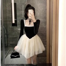 무대 레트로 패치 경성 공주 체크 라운드 에스닉 햅번 여성 빈티지드레스 보헤미안