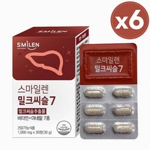 식약처 인증 밀크씨슬 추출물 비타민 미네랄 실리마린 여성 남성 직장인 간 건강 영양제, 6개, 30정