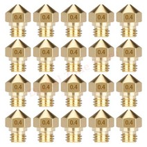 20pcs 3d 프린터 mk10 노즐 m7 cr10 ender 3 5 용 1.75mm 필라멘트 용 0.4mm 황동 압출기 헤드 핫 엔드 노즐