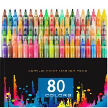 6-80색 수채화 유화 드로잉 크로키 미술 색칠 채색 컬러 마카 마커 펜 브러시 17, 2mm 80색