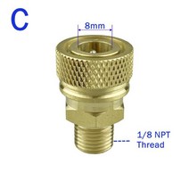 PCP 페인트 볼 에어 호스 용 8mm 빠른 연결 플러그 암수나사 충전 피팅, 06 Black_01 8mm