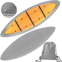 MirMengs 방수 420D 카약 커버 야외 보관용 9.3-13.5ft 여분의 두꺼운 UV 보호 범용 카누 먼지 낚시 보트 패들 보드용 자외선 차단제 실드, L(12.3-13.5피트 카약용), 회색