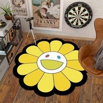 1인 2인 자취 협탁 보조 사이드 미니 개성 독특 신기 패셔너블한 클로크룸 소프트 카펫 모던하고 심플한 침실 침대 옆 장식 러그 가정 방 해바라기 얼룩 방지, 37.D  200x200CM