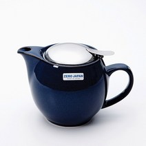 제로재팬 도자기 라운드티팟 2인용 450ml 진스블루