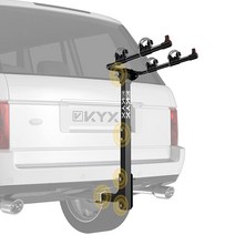 KYX 자전거 자동차 히치 랙 2개 - 마운트 캐리어 5.1cm(2인치) 64.9kg(140파운드) 용량 스틸 프레임 접이식 암 및 틸트 어웨이 모드 쉬운 조립 SUV 트럭용 안전